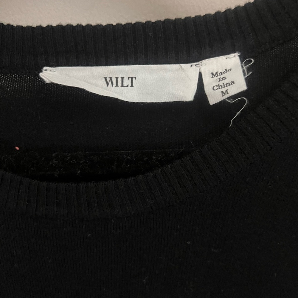WILT Women’s Black Long Sleeve Oversized Crewneck Sweater - size Medium - Picture 9 of 12